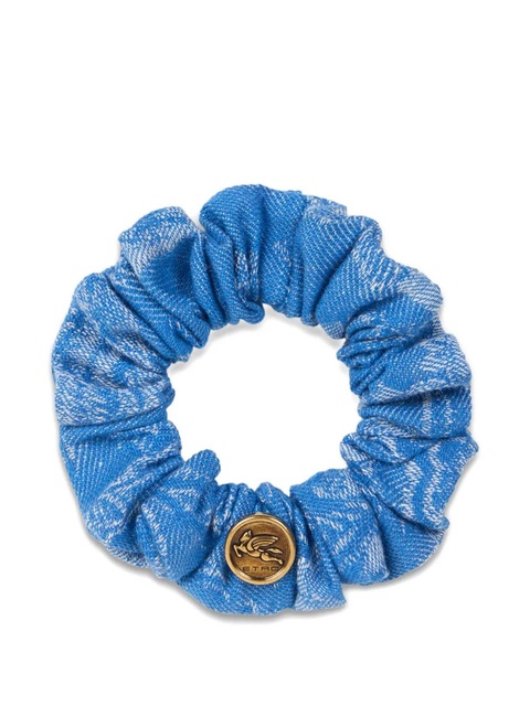 ETRO jacquard denim scrunchie - Blue - zdjęcie produktu nr 1