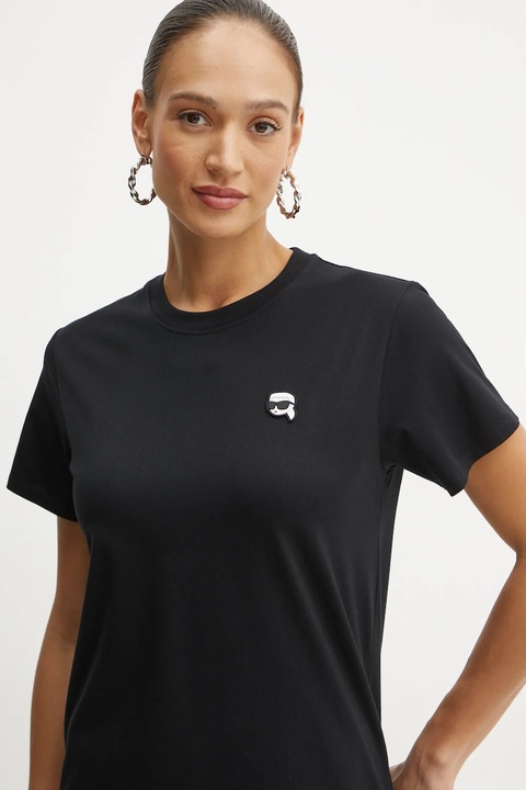 Karl Lagerfeld t-shirt bawełniany damski kolor czarny A1W17025 - zdjęcie produktu nr 2