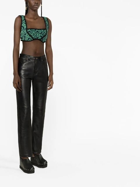 Marine Serre Oriental Towels cropped top - Green - zdjęcie produktu nr 1