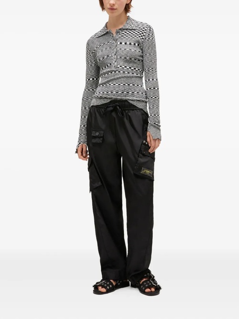GANNI space-dye check polo neck top - Black - zdjęcie produktu nr 1