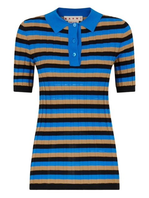 Marni striped polo top - Blue - zdjęcie produktu nr 1
