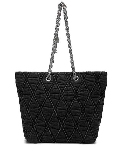 Diesel Charm-D quilted chain tote bag - Black - zdjęcie produktu nr 2