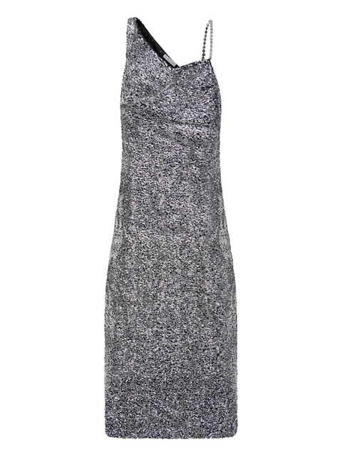 AREA crystal-strap sequin gown - Silver - zdjęcie produktu nr 1