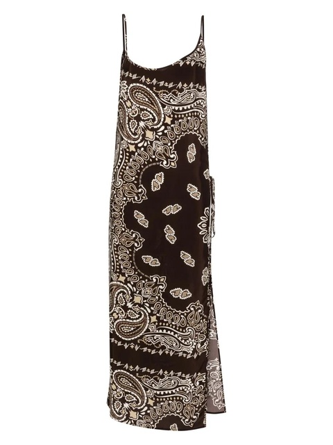 The Attico bandana-print midi dress - Brown - zdjęcie produktu nr 1
