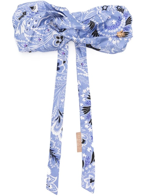 ETRO floral-pattern knot-detailed hairband - Blue - zdjęcie produktu nr 1