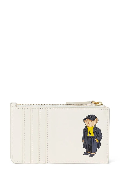 Polo Ralph Lauren portfel skórzany damski kolor beżowy 427980479 - zdjęcie produktu nr 1