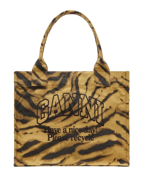 GANNI tiger-print tote bag - Yellow - zdjęcie produktu nr 1