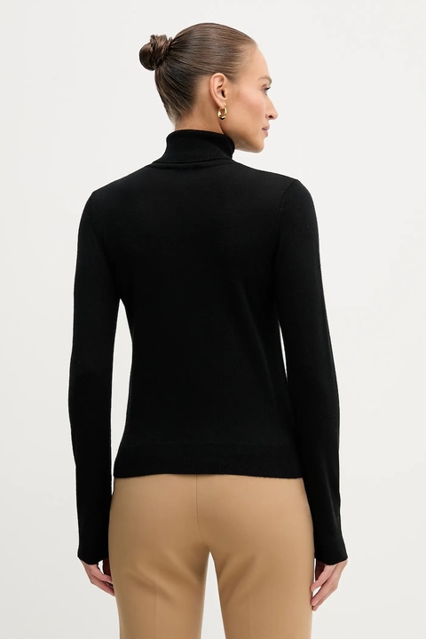 Sisley sweter damski kolor czarny lekki z golfem 11BAM201C - zdjęcie produktu nr 2