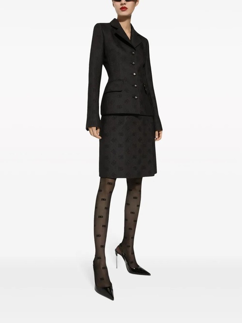 Dolce & Gabbana monogram-jacquard straight midi skirt - Black - zdjęcie produktu nr 1
