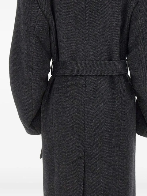 ROTATE BIRGER CHRISTENSEN herringbone faux-fur collar coat - Grey - zdjęcie produktu nr 1
