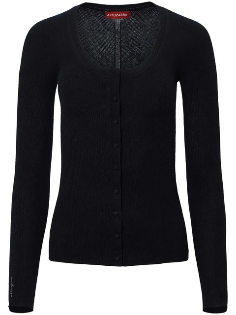 Altuzarra Jones logo-embroidered cashmere cardigan - Black - zdjęcie produktu nr 1