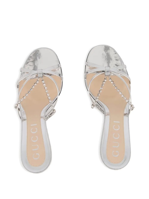 Gucci crystal-embellished high-heel sandals - Grey - zdjęcie produktu nr 2
