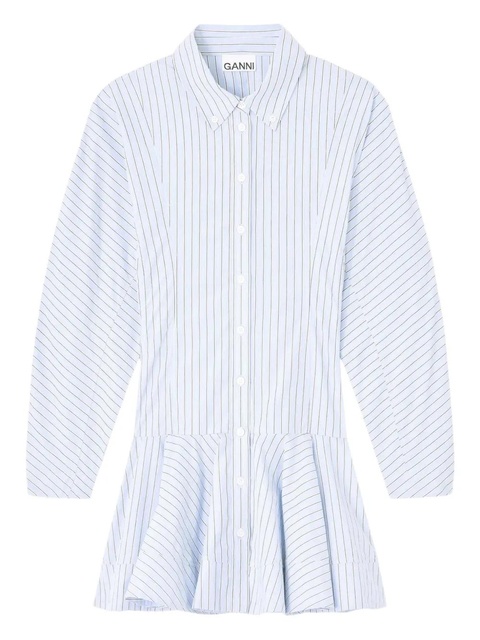 GANNI stripe buttoned mini dress - Blue - zdjęcie produktu nr 1