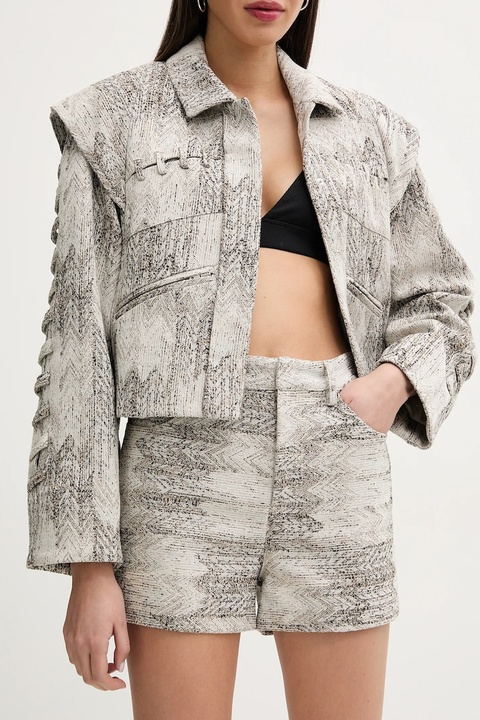 IRO szorty damskie kolor beżowy wzorzyste high waist WP30MONIA - zdjęcie produktu nr 1