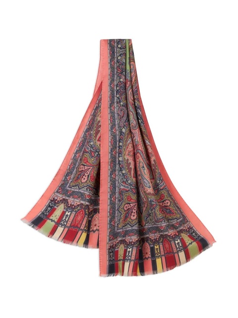 ETRO paisley-print wool-silk blend scarf - Red - zdjęcie produktu nr 2