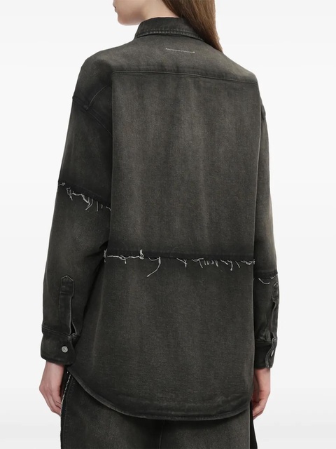 MM6 Maison Margiela numbers-embroidered shirt - Grey - zdjęcie produktu nr 2