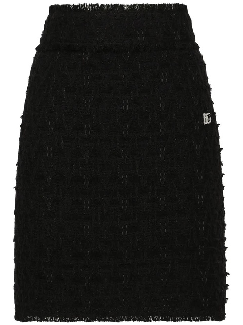 Dolce & Gabbana side-slit rush-stitch midi skirt - Black - zdjęcie produktu nr 1