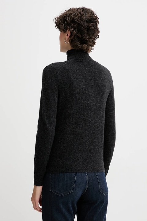 United Colors of Benetton sweter wełniany damski kolor szary z golfem 1002D2348 - zdjęcie produktu nr 2