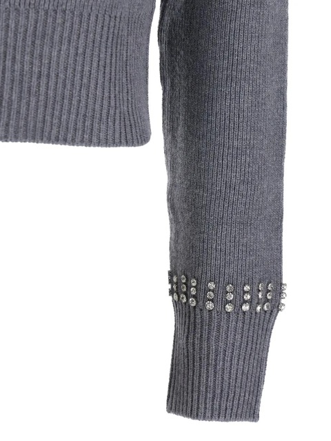 PINKO rhinestone-embellished cardigan - Grey - zdjęcie produktu nr 2