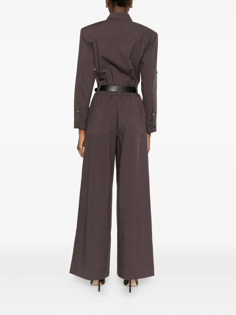 Self-Portrait belted pocket jumpsuit - Brown - zdjęcie produktu nr 2