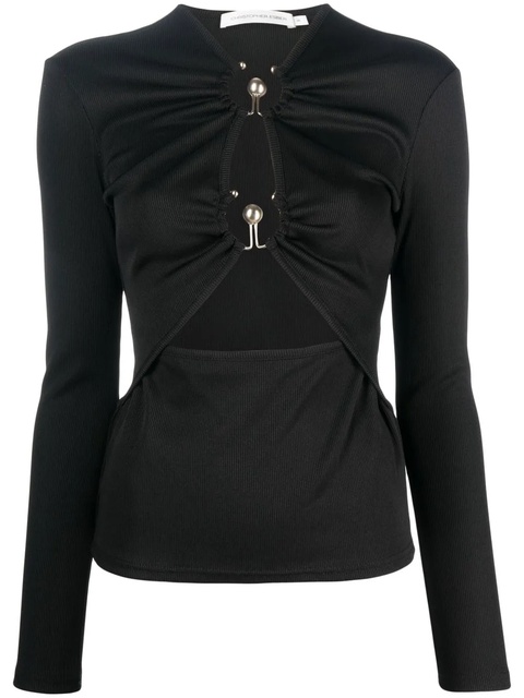 Christopher Esber cut-out detail long-sleeve top - Black - zdjęcie produktu nr 1