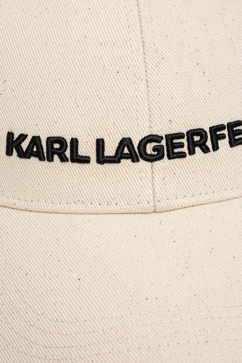 Karl Lagerfeld czapka z daszkiem bawełniana kolor beżowy z aplikacją A1W33071 - zdjęcie produktu nr 2