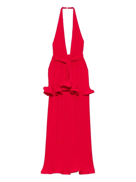 Rowen Rose ruffled pleated maxi dress - Red - zdjęcie produktu nr 1