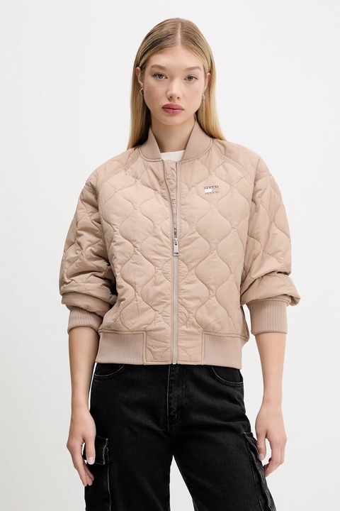 Tommy Jeans kurtka bomber kolor beżowy przejściowa DW0DW21631 - zdjęcie produktu nr 1