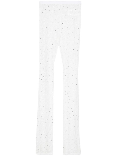 Alessandra Rich floral-lace semi-sheer leggings - White - zdjęcie produktu nr 1