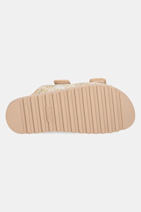 Guess klapki FADELIZZ damskie kolor beżowy FLJFZZ FAB19 - zdjęcie produktu nr 2