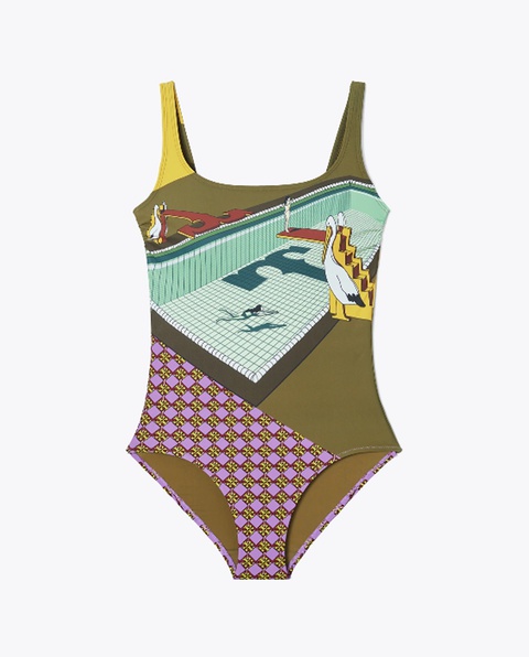 TORY BURCH - Strój jednoczęściowy z graficznym nadrukiem - zdjęcie produktu nr 2