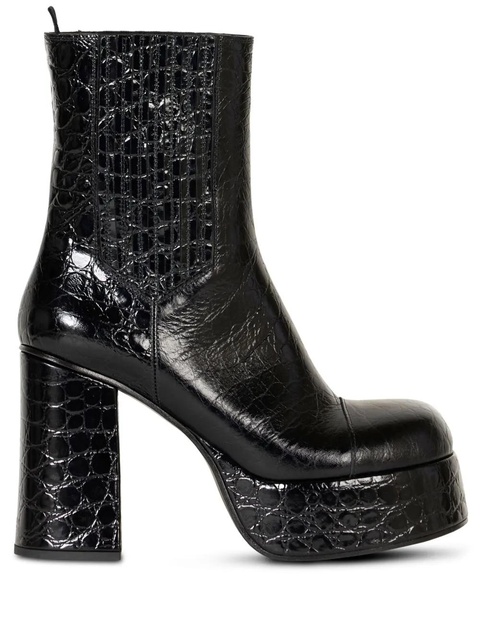 ETRO embossed-leather platform ankle boots - Black - zdjęcie produktu nr 1