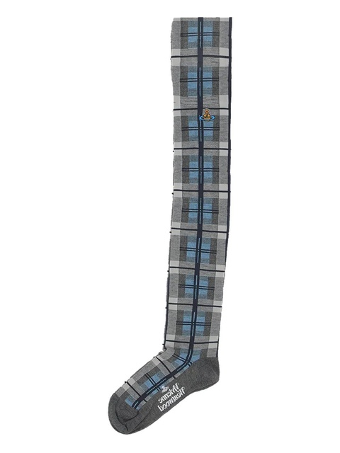 Vivienne Westwood tartan-pattern Orb-patch socks - Black - zdjęcie produktu nr 1