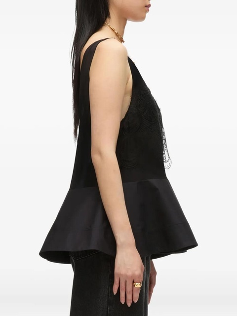3.1 Phillip Lim lace-panel peplum top - Black - zdjęcie produktu nr 2