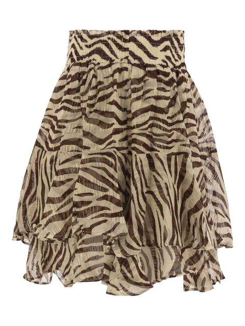 MC2 Saint Barth Eivissa zebra-print ruffled mini skirt - Neutrals - zdjęcie produktu nr 2