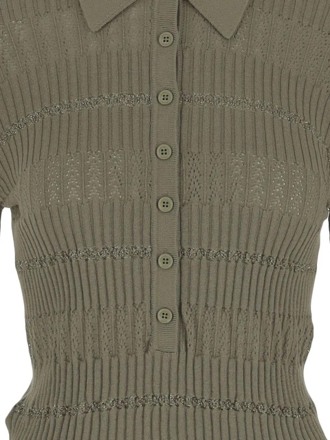 PINKO polo-collar top - Green - zdjęcie produktu nr 2