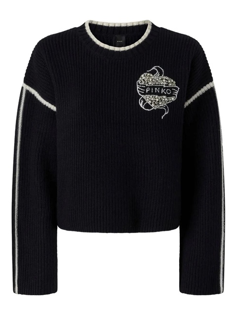 PINKO logo-intarsia sweater - Black - zdjęcie produktu nr 1
