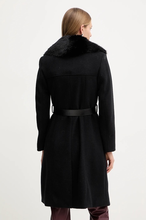 Guess płaszcz z domieszką wełny NEW PATRICE kolor czarny W5BL25 W2672 - zdjęcie produktu nr 2