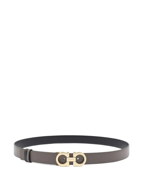 Ferragamo Gancini buckle leather belt - CONCRETE/NERO - zdjęcie produktu nr 1