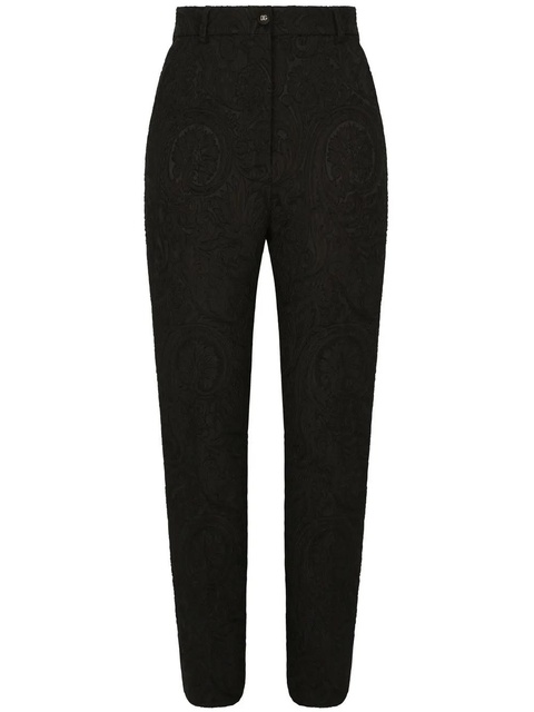 Dolce & Gabbana high-waisted jacquard trousers - Black - zdjęcie produktu nr 1