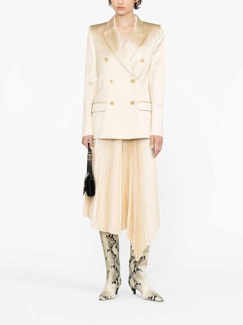 KHAITE Nathan satin double-breasted blazer - Neutrals - zdjęcie produktu nr 2