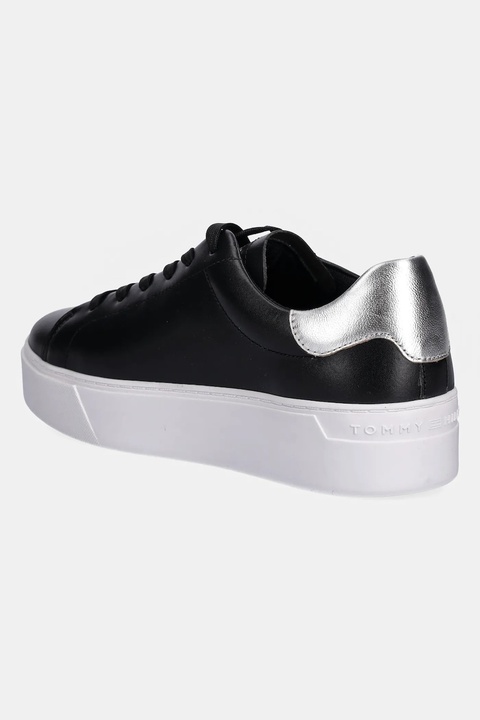 Tommy Hilfiger sneakersy skórzane ESSENTIAL PLATFORM COURT SNEAKER damskie kolor czarny FW0FW08756 - zdjęcie produktu nr 2