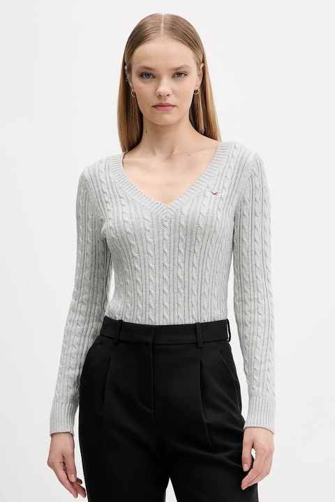 Hollister Co. sweter damski kolor szary lekki KI350-5132 - zdjęcie produktu nr 1