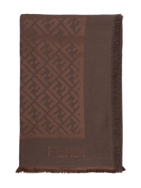FENDI FF-monogram silk scarf - Brown - zdjęcie produktu nr 1