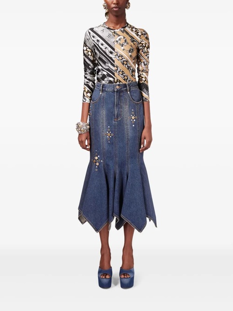AREA stud-detail midi skirt - Blue - zdjęcie produktu nr 2