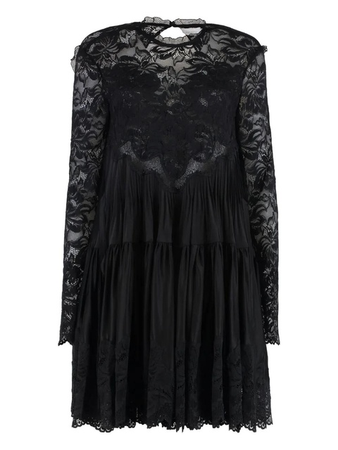 Rabanne floral-lace tiered dress - Black - zdjęcie produktu nr 1