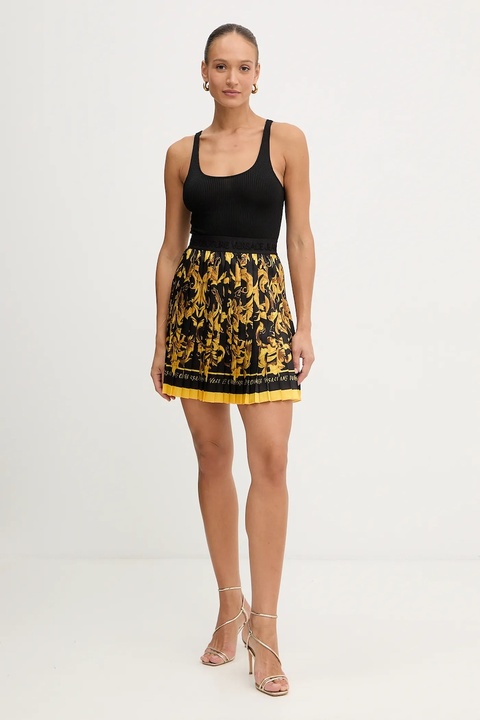 Versace Jeans Couture spódnica kolor czarny mini prosta 79HAE8P0 NS723 - zdjęcie produktu nr 2