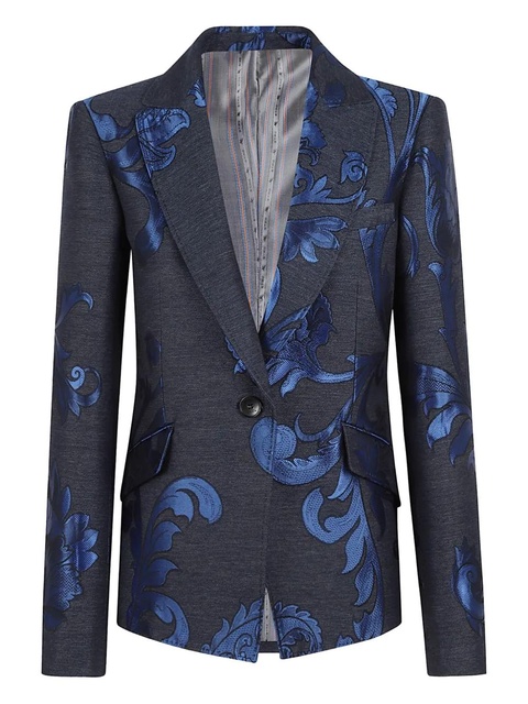 ETRO foral single-breasted blazer - Blue - zdjęcie produktu nr 1