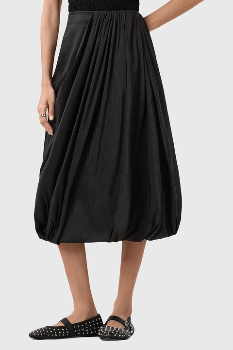 AllSaints spódnica NIA kolor czarny midi rozkloszowana W001RD - zdjęcie produktu nr 2