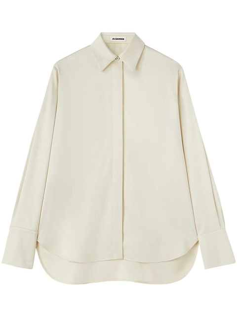 Jil Sander pointed-collar satin shirt - White - zdjęcie produktu nr 1